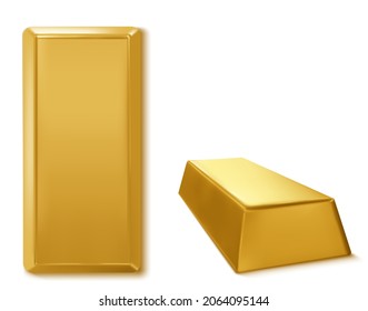 Gold bar isolated on white background. vector illustration.