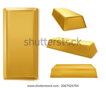 Gold bar isolated on white background. vector illustration.
