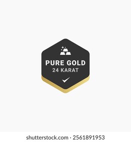 gold bar label design element vector. The black gold bar icon is suitable for jewelery symbol or precious metal icon on mobile apps, or gold jewelery related content.