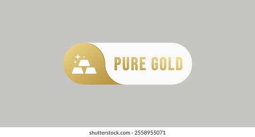 gold bar label element vector. The black gold bar icon is suitable for jewelery symbol or precious metal icon on mobile apps, or gold jewelery related content.