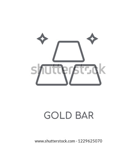 Gold bar linear icon. Modern outline Gold bar logo concept on white background from Luxury collection. Suitable for use on web apps, mobile apps and print media.