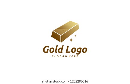 Gold bar logo designs vector