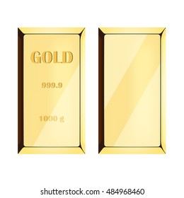 Gold bar on white background,