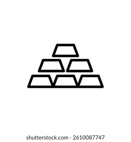 gold bar outline icon vector design good for web or mobile app