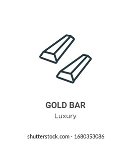 Gold bar outline vector icon. Thin line black gold bar icon, flat vector simple element illustration from editable luxury concept isolated stroke on white background