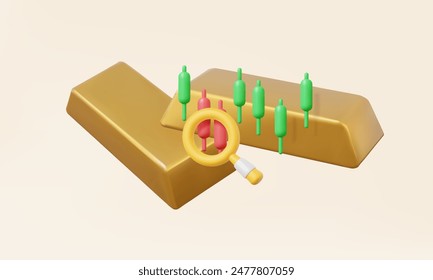 Gold bar precious trading stock floating on pastel background. asset exchange earning finance saving economy currency growth investment deposit wealth. Eps 10 vector. 3d render illustration