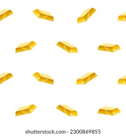 Gold bar seamless pattern, bullions golden treasury luxury rich