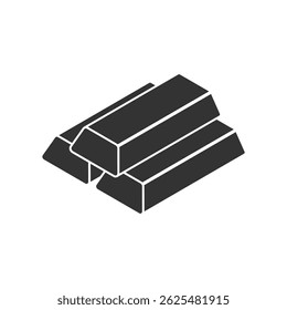 Gold bar stack icon in flat style. Golden ingot vector illustration on isolated background. Financial treasure sign business concept.
