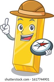 Gold bar stylized Explorer having a compass