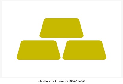 Gold bar symbol. Gold bullion icon. Stencil vector stock illustration. EPS 10