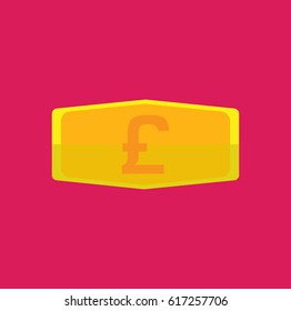 Gold bar with the symbol Pound Sterling UK icon