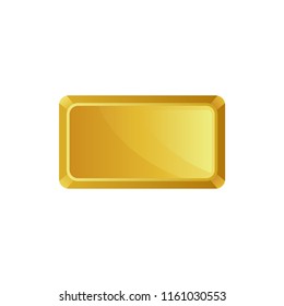 Gold Bar, Top View, Banking Business, Prosperity, Treasure Siymbol Vector Illustration On A White Background