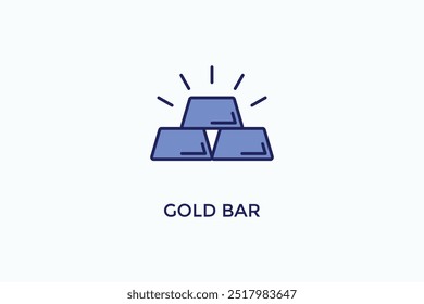Ícone De Vetor De Barra De Ouro Ou Ilustração De Logotipo
