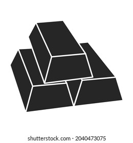 Icono vectorial de barra dorada.Icono vector negro aislado en barra dorada de fondo blanco.