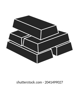 Gold bar vector icon.Black vector icon isolated on white background gold bar.