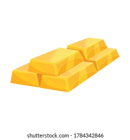 Gold bar vector icon.Cartoon vector icon isolated on white background gold bar.