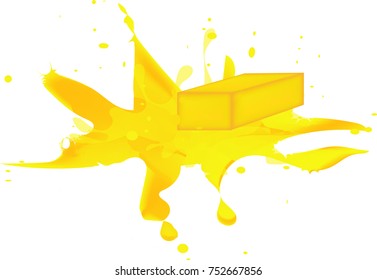 Gold bar vector with gold liquid background,Gold business development for lifestyle
