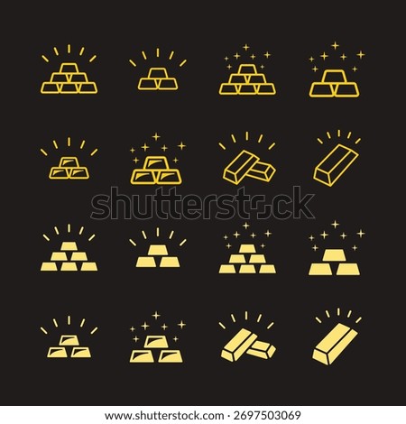 Gold bar vector set trendy beautiful amazing design useful Illustration colorful background.eps