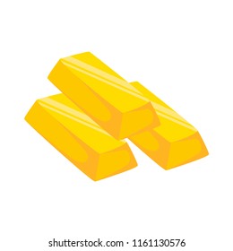 Gold bar. White background. Gold. Wealth. Vector illustration .EPS 10.