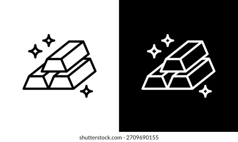 Diseño de conjunto de iconos blancos de barra de oro