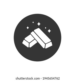 Plantilla de diseño de vectores de icono blanco de barra dorada