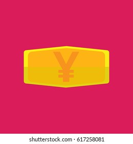 Gold bar with yen symbol icon