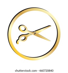 Gold Barber & Salon Hairdresser Scissors Icon