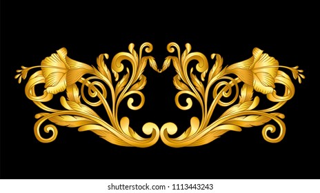 gold baroque frame scroll