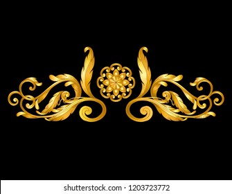 gold baroque frame scroll on black
