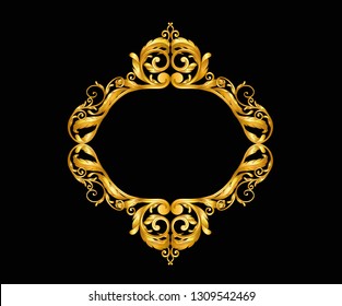 gold baroque ornament frame  