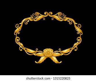 gold baroque ornament  frame