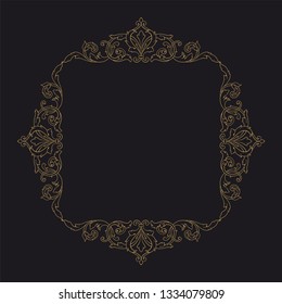 Gold baroque ornament. Retro rococo decoration element with flourishes calligraphic. You can use for wedding decoration of greeting card and laser cutting 