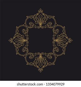 Gold baroque ornament. Retro rococo decoration element with flourishes calligraphic. You can use for wedding decoration of greeting card and laser cutting 