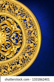 gold baroque ornament template background