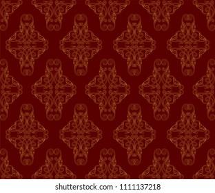 gold baroque pattern on  red 