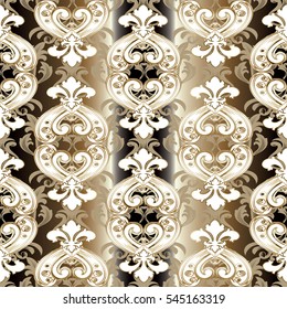 Gold baroque seamless pattern. Ornate background.Baroque wallpaper.