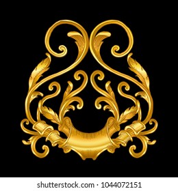 Gold Baroque Vintage Frame Scroll