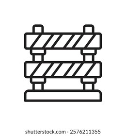 Gold Barrier Outline Icon Vector Illustration