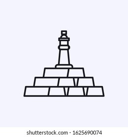 Gold bars are collected together with chess figure icon on top