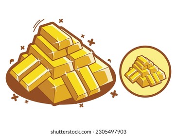 Icono de barras de oro ilustración vectorial