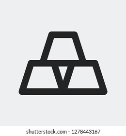 Gold bars icon isolated on background. Gold bricks symbol modern, simple, vector, icon for website design, mobile app, ui. Vector Illustration