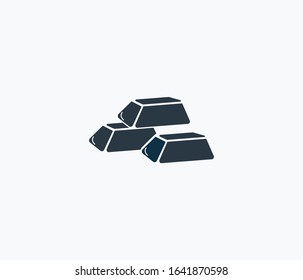 Gold bars icon isolated on clean background. Gold bars icon concept drawing icon in modern style. Vector illustration for your web mobile logo app UI design.
