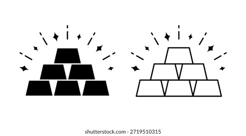 Gold Bars Icon Isolated on White Background. Wealth Finance Symbol. Vector Illustration