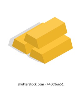 Gold bars icon in isometric 3d style isolated on white background. Money and gold symbol