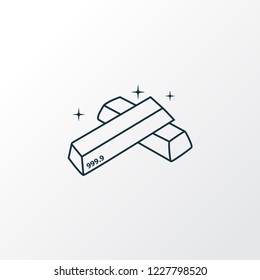 Gold bars icon line symbol. Premium quality isolated ingot element in trendy style.