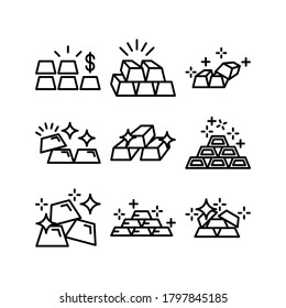 Gold Bars icon or logo isolated sign symbol vector illustration - Collection of high quality black style vector icons
