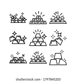 Gold Bars icon or logo isolated sign symbol vector illustration - Collection of high quality black style vector icons
