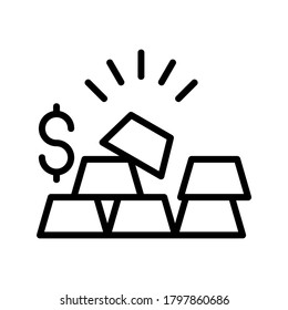 Gold Bars icon or logo isolated sign symbol vector illustration - high quality black style vector icons
