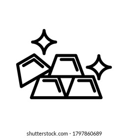 Icono de barras de oro o logotipo símbolo de signo aislado ilustración vectorial - iconos vectoriales de estilo negro de alta calidad
