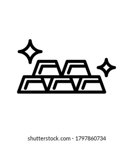 Icono de barras de oro o logotipo símbolo de signo aislado ilustración vectorial - iconos vectoriales de estilo negro de alta calidad
